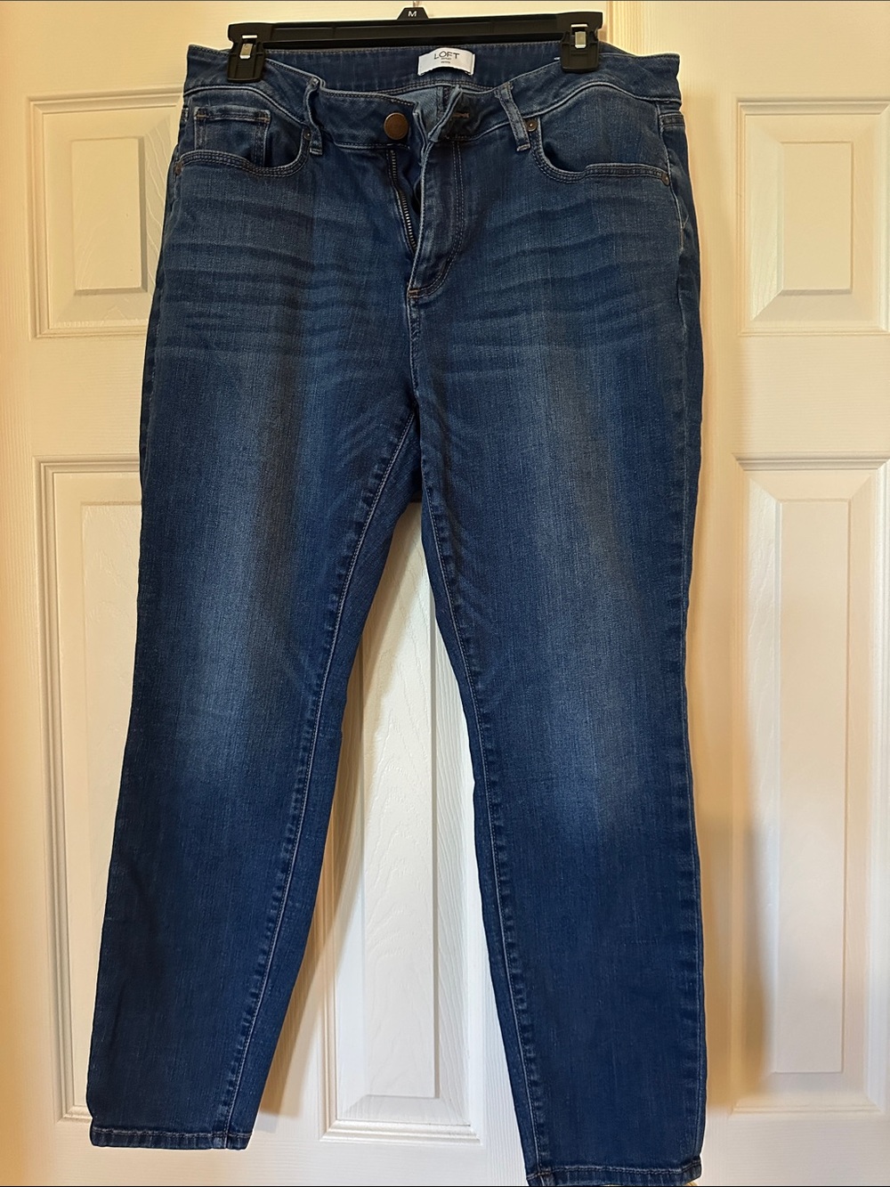 LOFT 12P Curvy Skinny Jeans in Dark Blue Wash